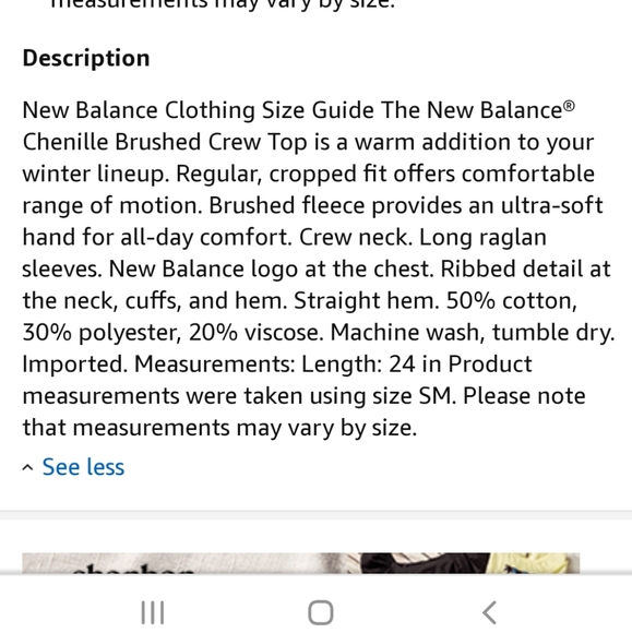 New Balance Women's Chenille Brushed Crew Top - Picture 5 of 5